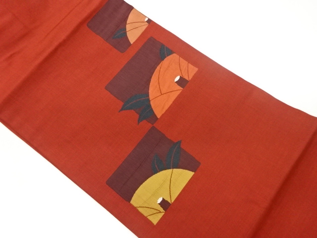 色紙に椿模様織出し名古屋帯